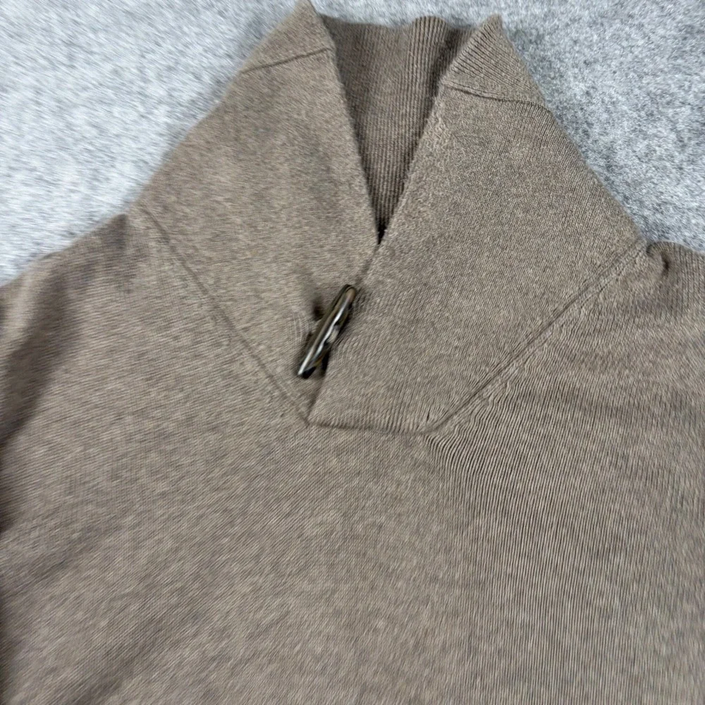 J.Crew Toggle Shawl Collar Sweater Mens Large Brown Old Money Preppy Ribbed Knit